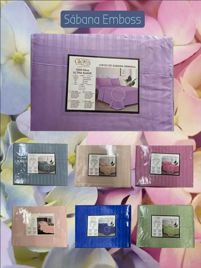 Juego De Sabanas Lisas Glory 2 1/2 Plazas V/Colores