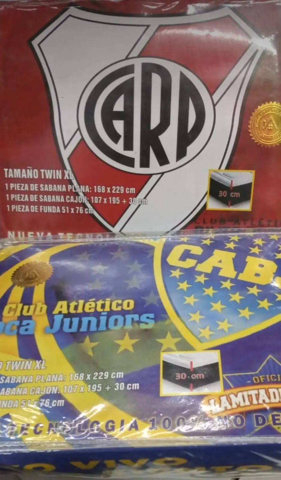 Juego De Sabanas River Y Boca 1 1/2 Plazas 100% Algodon