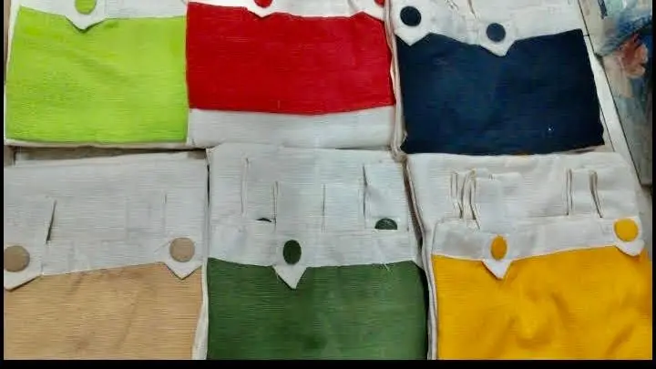 Cortinas Madras Largas Con Faldon Y Botones V/Colores (200x140cm)