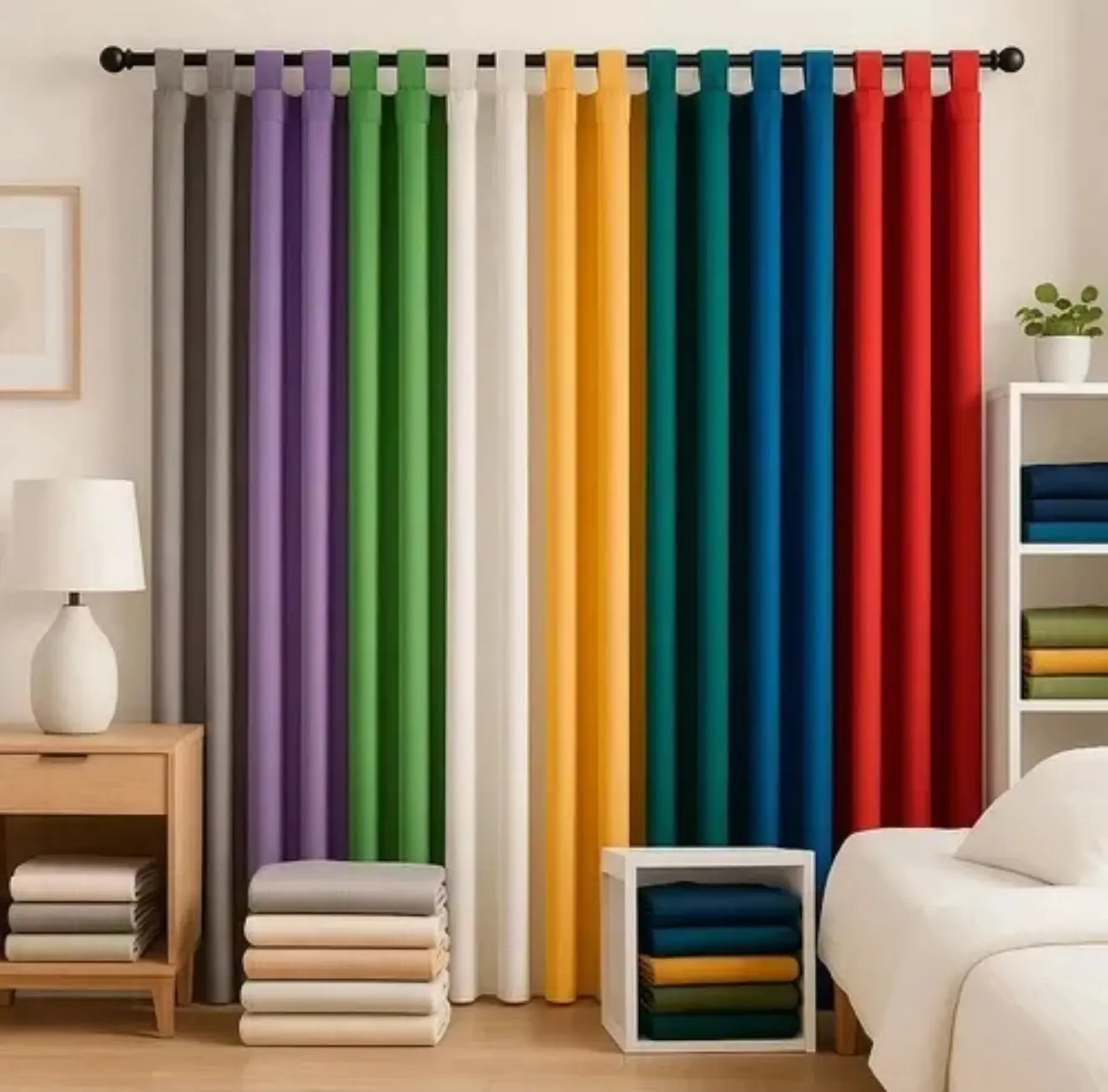 Cortinas Tropical Largas Lisas V/Colores (200x140cm)