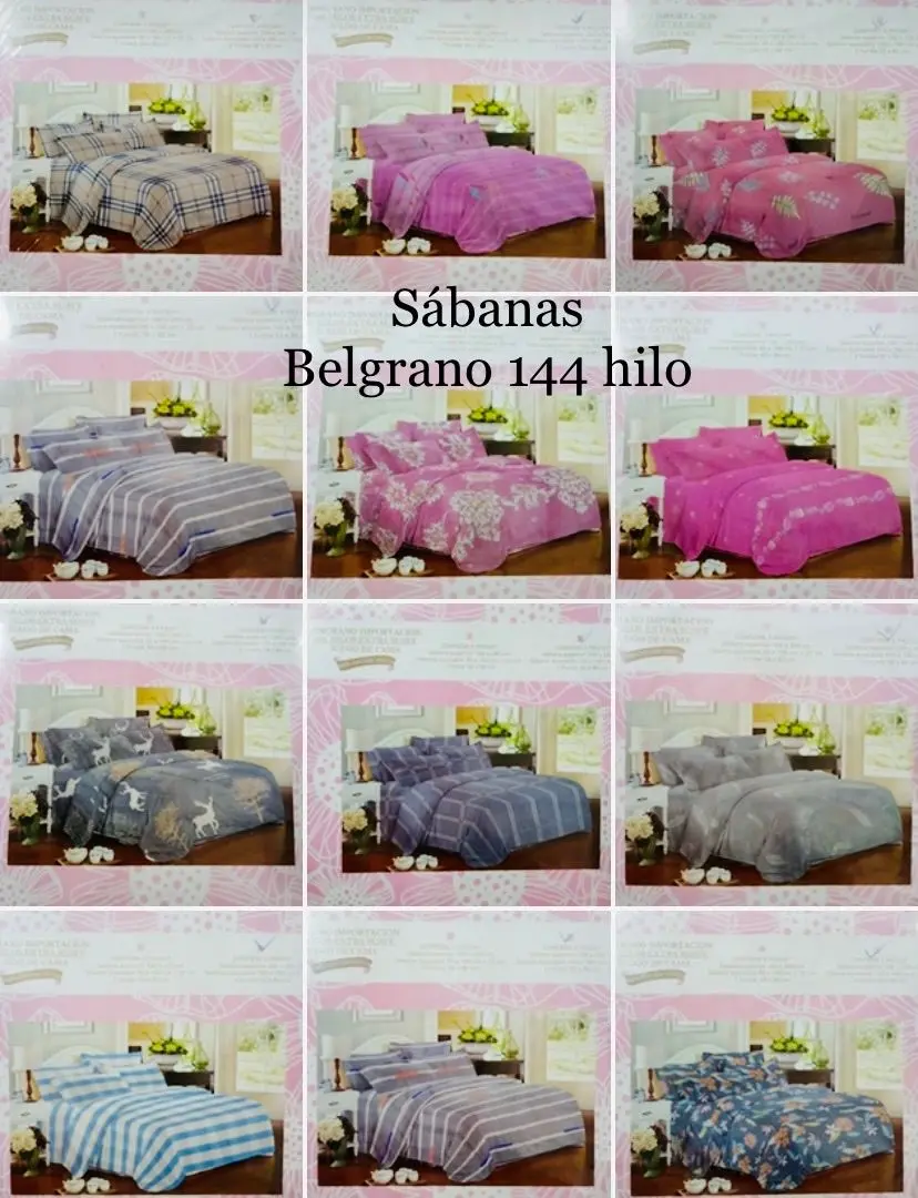 Juego De Sabanas Belgrano 2 1/2 Plazas V/Diseños (4 Piezas)
